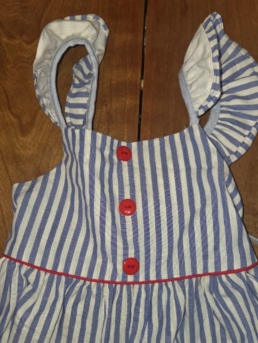 NWOT RICRAC Blue & White Striped Ruffle Outfit